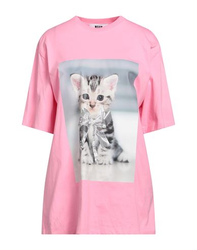 Msgm Woman T-shirt Pink Size M Cotton
