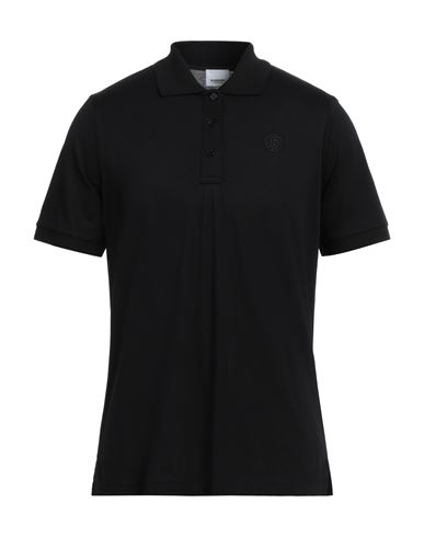 Burberry Man Polo Shirt Black Size L Cotton, Elastane
