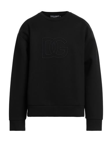 Dolce & Gabbana Man Sweatshirt Black Size 48 Viscose, Polyamide, Elastane