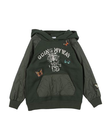 Shop Dolce & Gabbana Toddler Girl Sweatshirt Military Green Size 7 Cotton, Polyamide