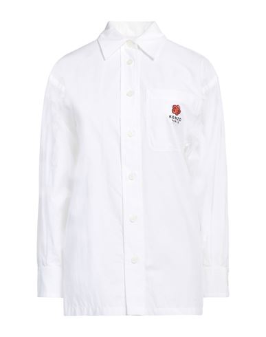 Shop Kenzo Woman Shirt Ivory Size 10 Cotton In White