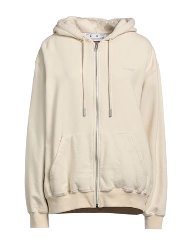 Shop Off-white Woman Sweatshirt Beige Size Xs Cotton, Elastane