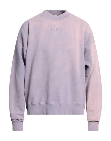 Off-white Man Sweatshirt Lilac Size L Cotton, Elastane In Purple