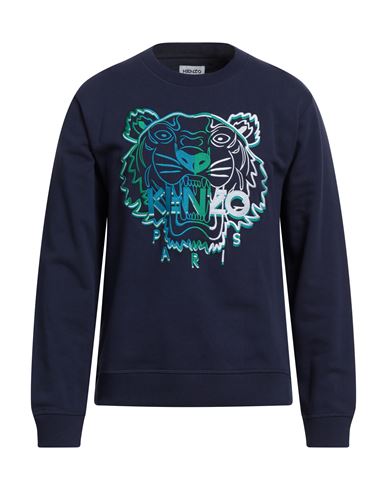 Kenzo Man Sweatshirt Navy Blue Size L Cotton, Elastane, Polyester