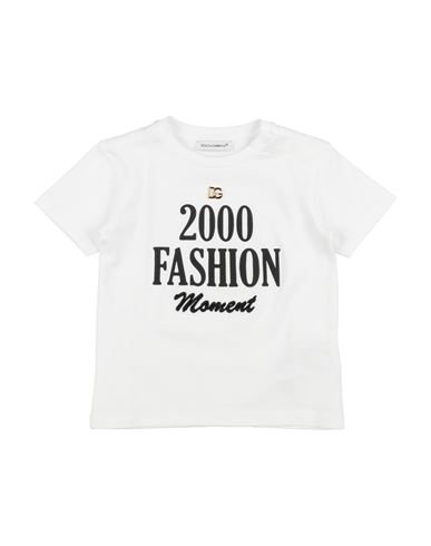 Shop Dolce & Gabbana Newborn Girl T-shirt White Size 3 Cotton, Bronze, Viscose