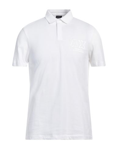 Armani Exchange Man Polo Shirt White Size L Cotton In White