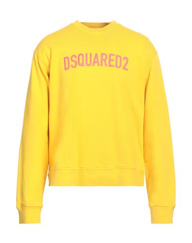 Dsquared2 Man Sweatshirt Yellow Size Xl Cotton In Yellow