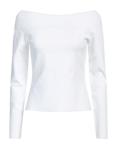 Giorgio Armani Woman T-shirt Ivory Size 12 Viscose, Polyester, Polyamide, Elastane In White