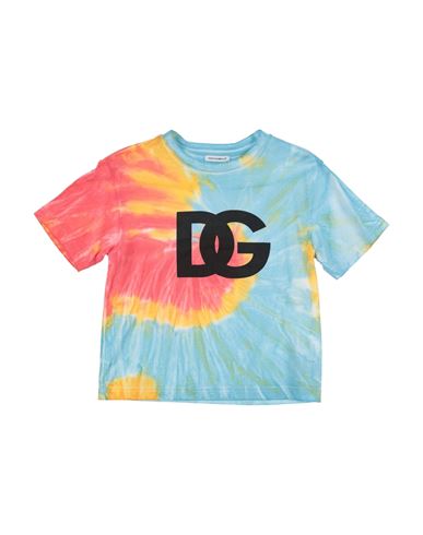Shop Dolce & Gabbana Toddler Boy T-shirt Sky Blue Size 7 Cotton