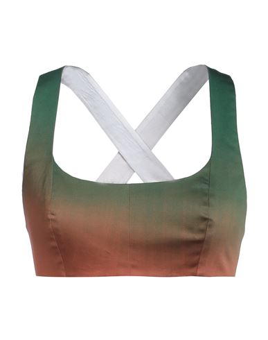 Shop Philosophy Di Lorenzo Serafini Woman Top Military Green Size 10 Cotton, Elastane