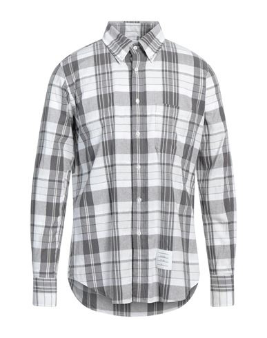 Thom Browne Man Shirt Grey Size 4 Cotton