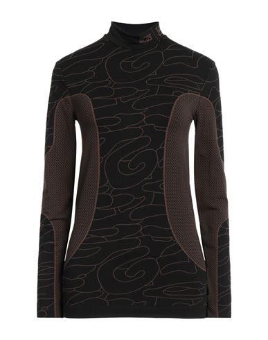Gcds X Wolford Woman T-shirt Dark Brown Size L Polyamide, Elastane