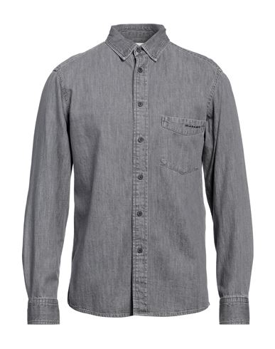 Isabel Marant Man Denim Shirt Grey Size M Cotton, Polyester In Grey