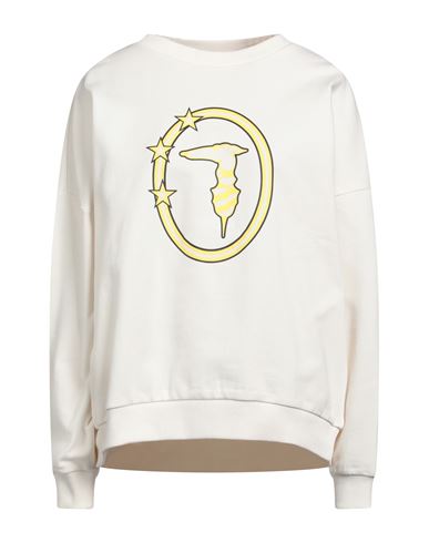Shop Trussardi Woman Sweatshirt Ivory Size Xl Cotton In White