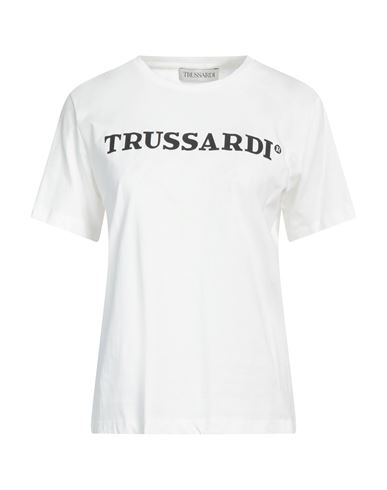 Trussardi Woman T-shirt Cream Size M Cotton In White
