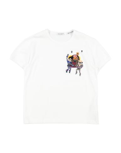 Shop Dolce & Gabbana Toddler Boy T-shirt White Size 7 Cotton, Silk, Viscose, Polyester, Elastane