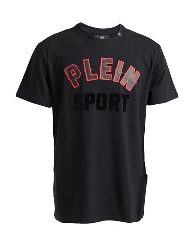 Shop Plein Sport Man T-shirt Black Size Xl Cotton, Elastane