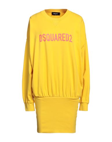 Shop Dsquared2 Woman Mini Dress Yellow Size S Cotton