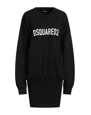 Dsquared2 Woman Mini Dress Black Size L Cotton In Black