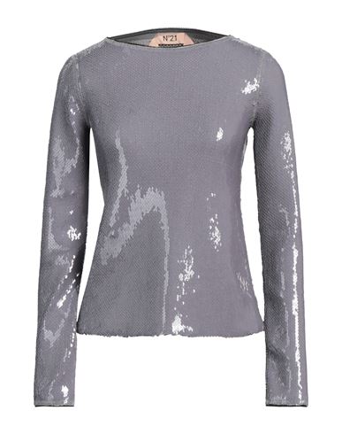 N°21 Woman Top Grey Size 8 Polyester, Elastane In Gray