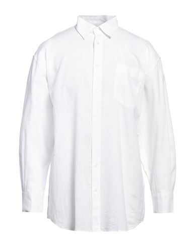 Shop Daniele Alessandrini Man Shirt White Size Xl Linen, Cotton