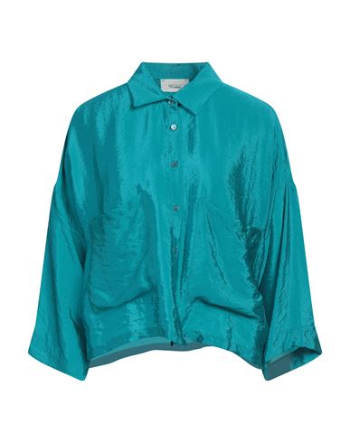 Vicolo Woman Shirt Turquoise Size Onesize Viscose, Polyamide In Blue