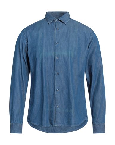 Altea Man Shirt Slate Blue Size L Cotton