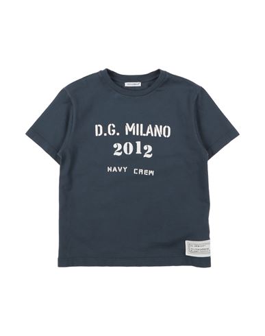 Shop Dolce & Gabbana Toddler Boy T-shirt Navy Blue Size 6 Cotton, Polyester, Elastane