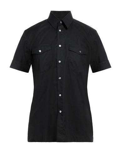 Hugo Man Shirt Black Size L Cotton, Elastane