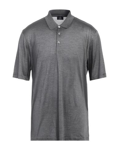 Barba Napoli Man Polo Shirt Lead Size 46 Silk In Grey