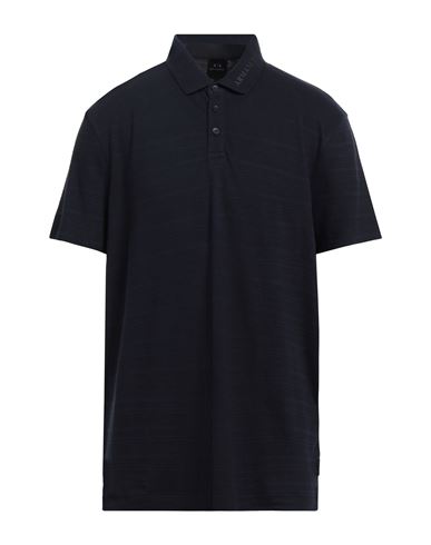 Shop Armani Exchange Man Polo Shirt Navy Blue Size S Cotton, Polyester
