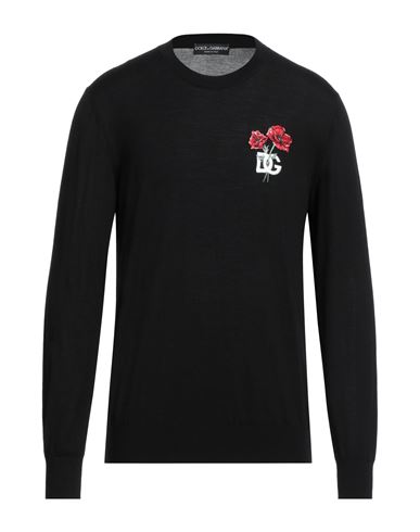 Shop Dolce & Gabbana Man T-shirt Black Size 40 Virgin Wool, Viscose, Polyester