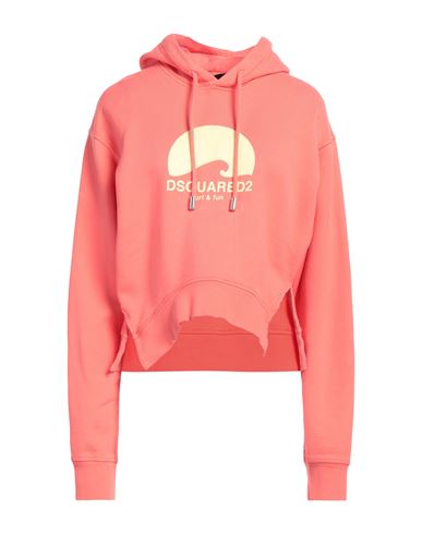 Dsquared2 Woman Sweatshirt Coral Size S Cotton, Elastane In Red