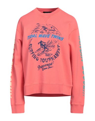 Shop Dsquared2 Woman Sweatshirt Coral Size Xs Cotton In Red