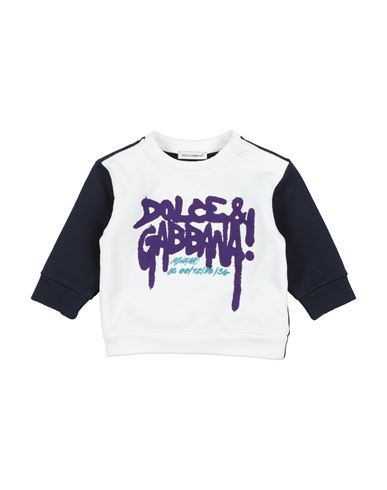 Shop Dolce & Gabbana Newborn Boy Sweatshirt White Size 3 Cotton, Polyamide, Polyester, Viscose