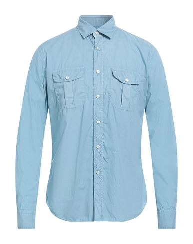 Xacus Man Shirt Pastel Blue Size 16 Cotton