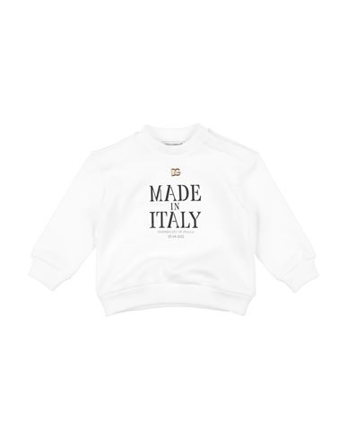 Dolce & Gabbana Newborn Boy Sweatshirt White Size 3 Cotton, Elastane In White