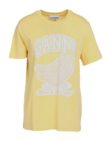 Ganni Woman T-shirt Yellow Size L Organic Cotton