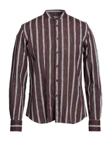 Shop Xacus Man Shirt Dark Brown Size 16 ½ Linen