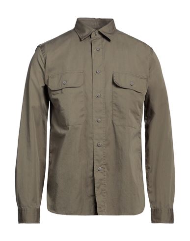 Shop Xacus Man Shirt Military Green Size 17 ½ Cotton