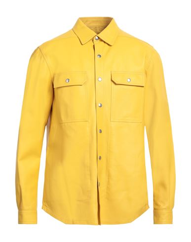 Rick Owens Man Shirt Yellow Size 38 Lambskin