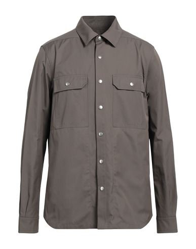 Rick Owens Man Shirt Khaki Size 40 Polyester In Beige