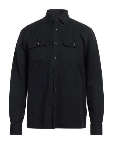 Shop Zegna Man Shirt Black Size L Cotton, Linen