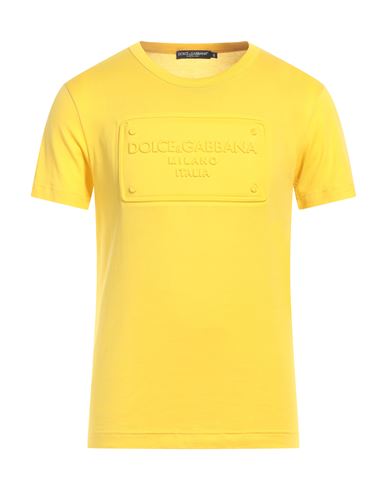 Dolce & Gabbana Man T-shirt Yellow Size 36 Cotton