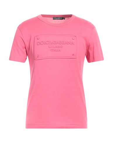 Dolce & Gabbana Man T-shirt Fuchsia Size 38 Cotton In Pink