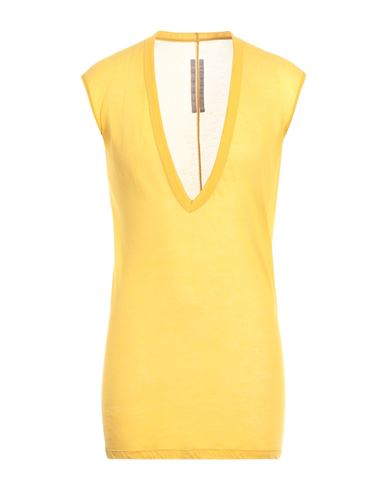 Rick Owens Man T-shirt Mustard Size S Cotton In Yellow