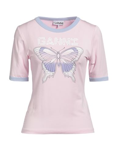 Ganni Woman T-shirt Light Pink Size M Lyocell, Elastane