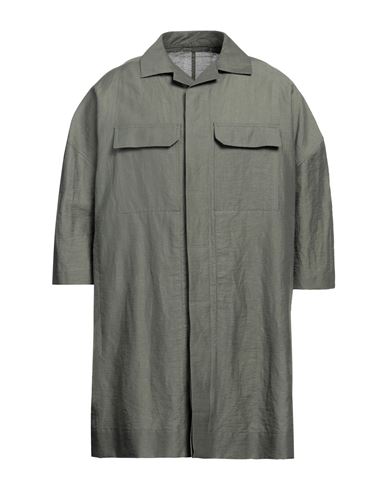Rick Owens Man Shirt Military Green Size 40 Linen, Polyamide