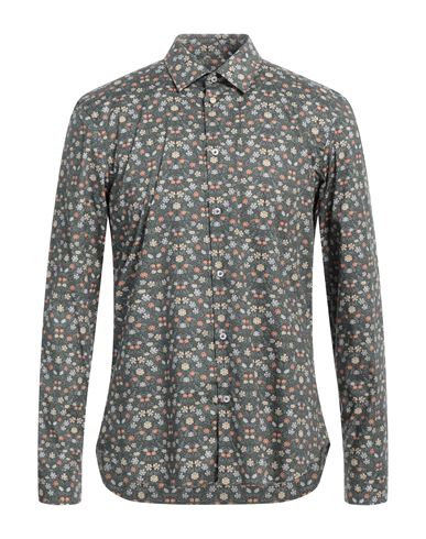 Manuel Ritz Man Shirt Lead Size 16 ½ Cotton, Elastane In Grey