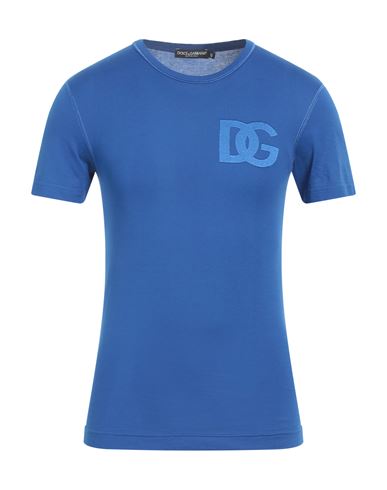 Dolce & Gabbana Man T-shirt Blue Size 32 Cotton, Viscose